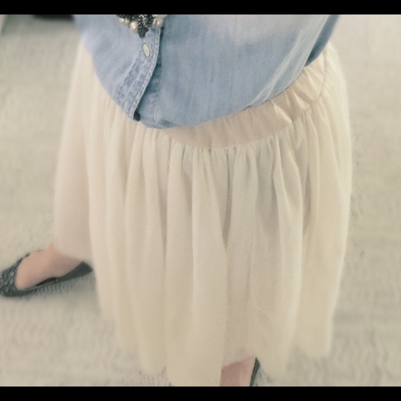 Custom Made Silk n' Tulle Skirt - Picture 2 of 4