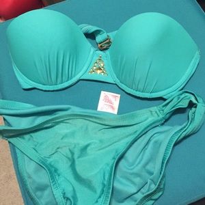 Teal bathing suit!