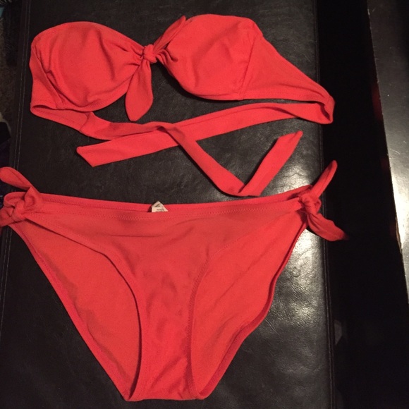 Orange Aerie Bandeau Bikini