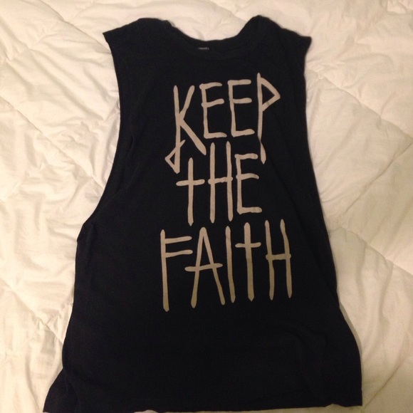 "Keep the faith" muscle tee from forever 21.
