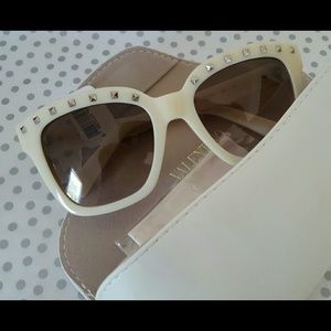 VALENTINO Ivory Chic Studded Sunglasses