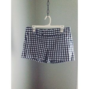 Banana Republic Navy and White Gingham Shorts