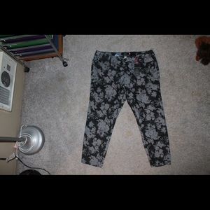 Grey and black flower pants