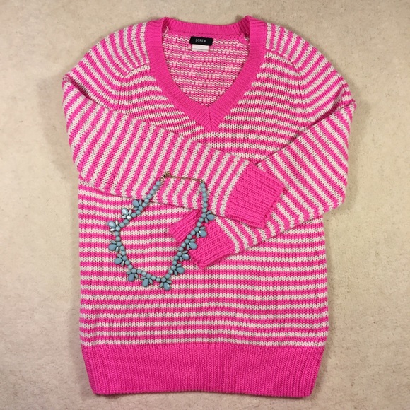 J. Crew neon stripe sweater