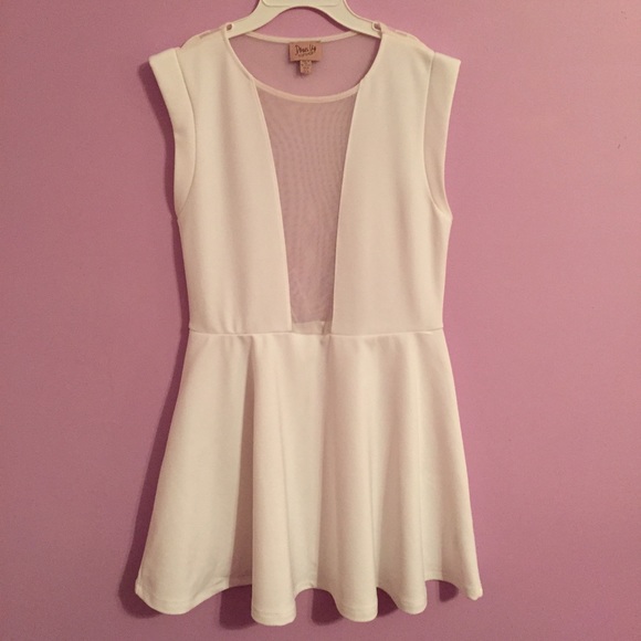 Dress Up Topshop White Sheer Skater Dress