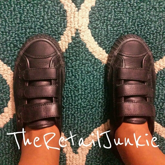 PF Flyers Black Leather Sneakers