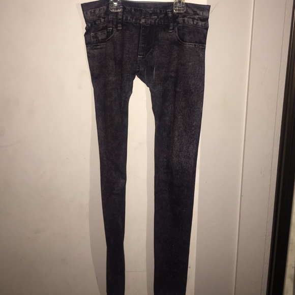 BLACK FAKE JEAN TIGHTS