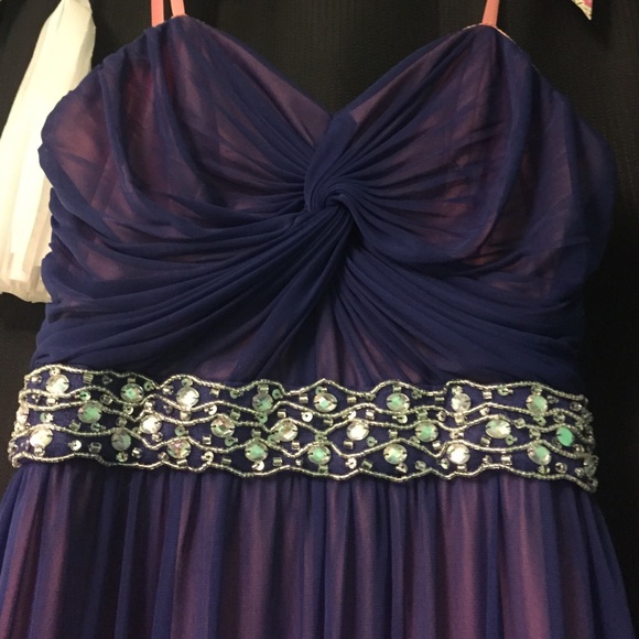 Purple and Coral Prom Dress - Picture 2 of 4