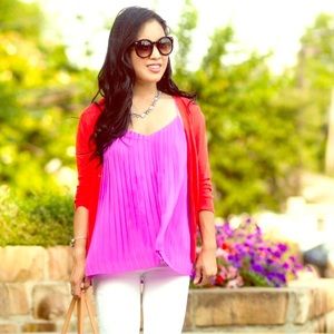 Pink express Accordion Pleated Cami