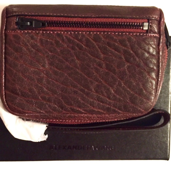 NWT Alexander Wang Raisin Fumo Leather Wristlet