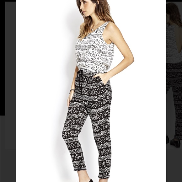 Black spot-on woven jumpsuit