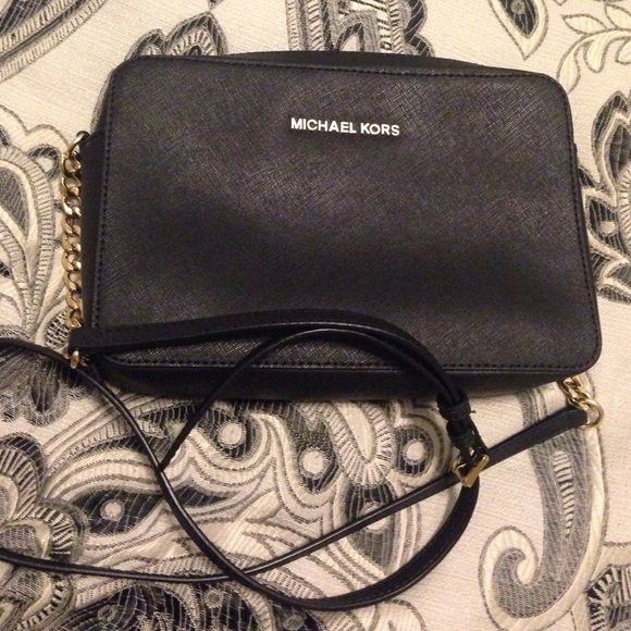 Black and Gold Michael kors side bag