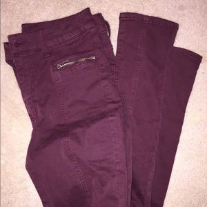 Maroon Moto Jeggings