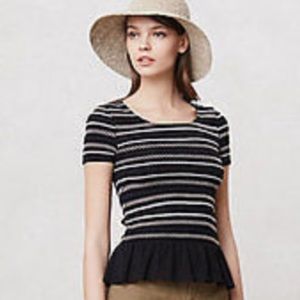 NWOT Anthropologie Smocked Peplum MeadowRue Top S