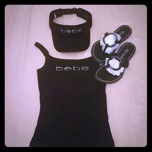 Gently Loved bebe Rhinestone Tennis Visor OS