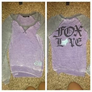 Fox Purple/Grey Baseball Style Sweater