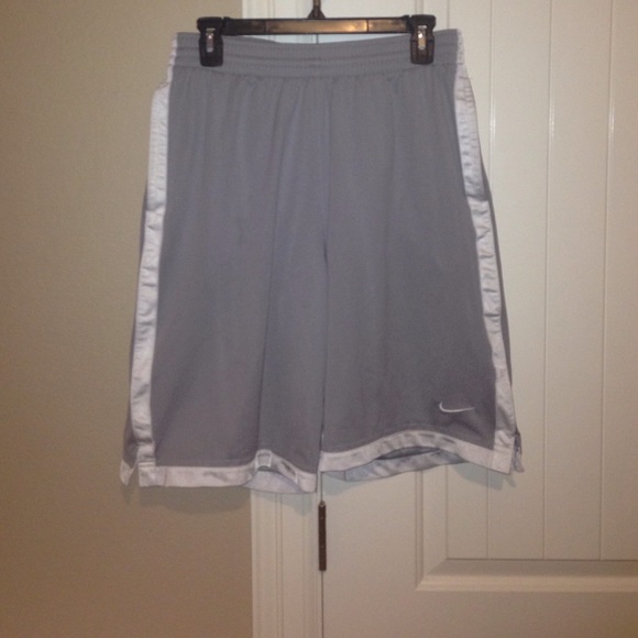 Nike Grey & White Basketball Shorts