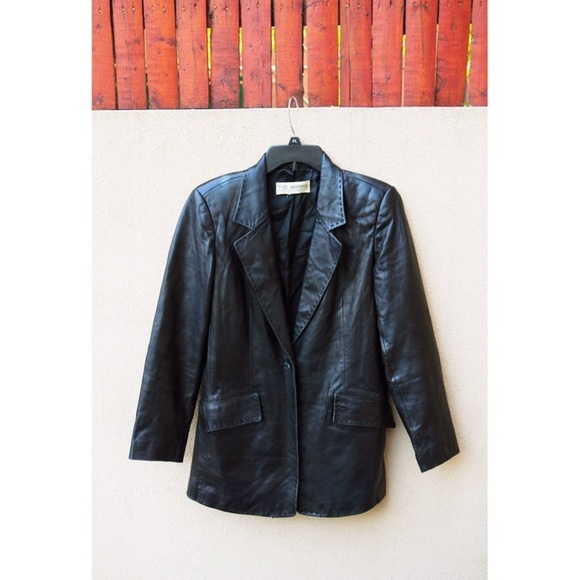 SAKS FIFTH AVENUE "The Works" Leather Jacket - Picture 3 of 3