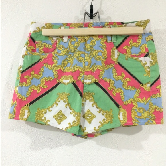 Versace Victorian print high waisted shorts