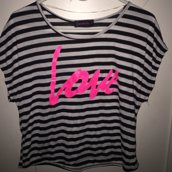 BLACK STRIPED LOVE SHIRT