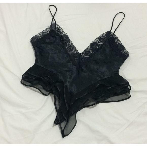 Black laced crop top