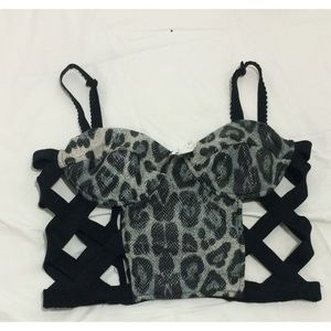 Cheetah cut out crop top