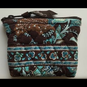 Vera Bradley Java Blue Zipper Change Purse