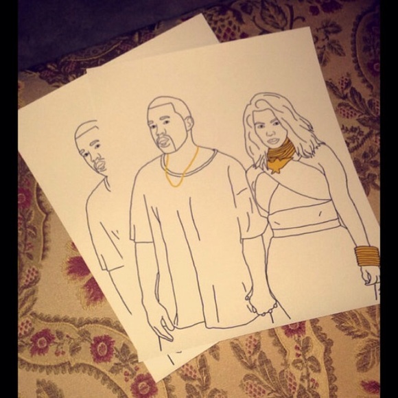 8.5 by 11 inch poster of Kanye & Kim