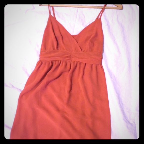 Cute bronzed orange midi dress