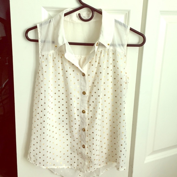 Gold Polka Dot Sheer Tank