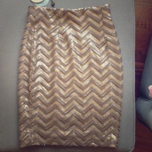 Gold sequin skirt