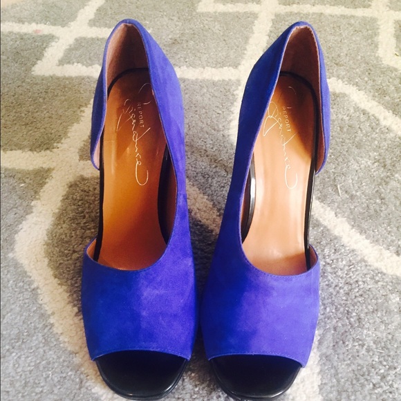 Beautiful Electric Blue Suede Shoes