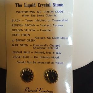 Vintage pierced earrings Liquid Crystal Stone HOLD
