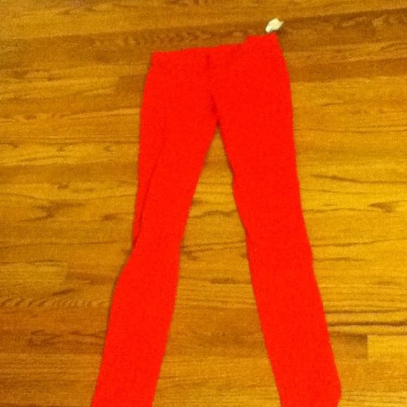 Red skinny jeans