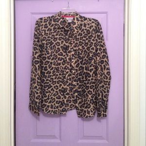 cheetah Print Button Up Top