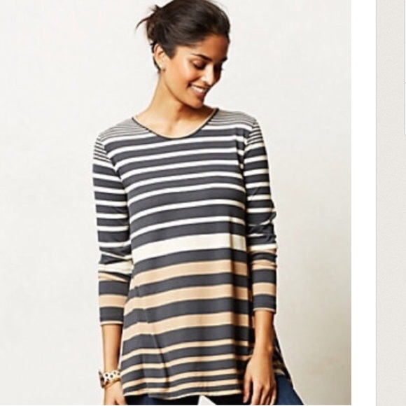 Anthropologie Puella Striped Darcy Swing Tunic Top