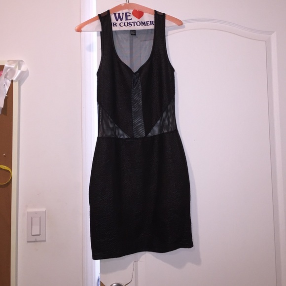 Plain black and sheer dress