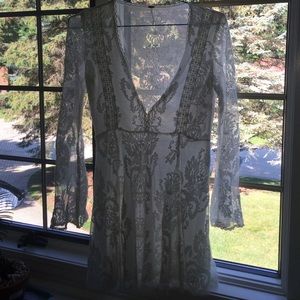 Free People white lace mini dress