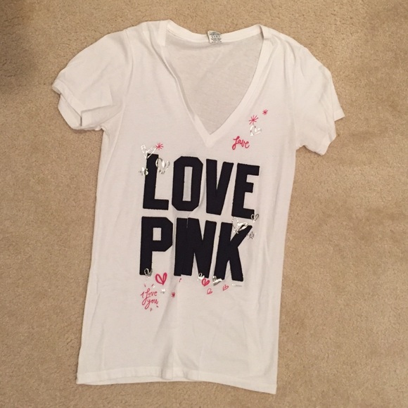 White LOVE PINK t-shirt