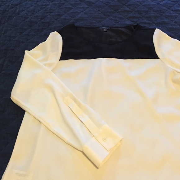 Black and white blouse.