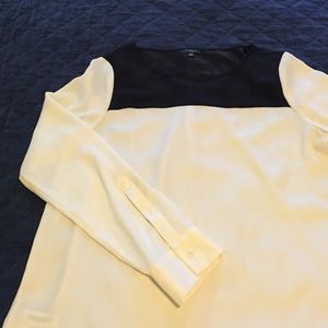 Black and white blouse.