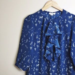 3/4 Sleeve Ruffle Blouse