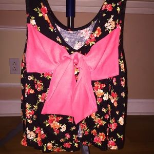 Bow-Back Floral Tank