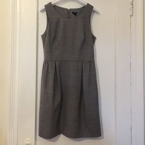 Heathered grey suiting dress from J. Crew.