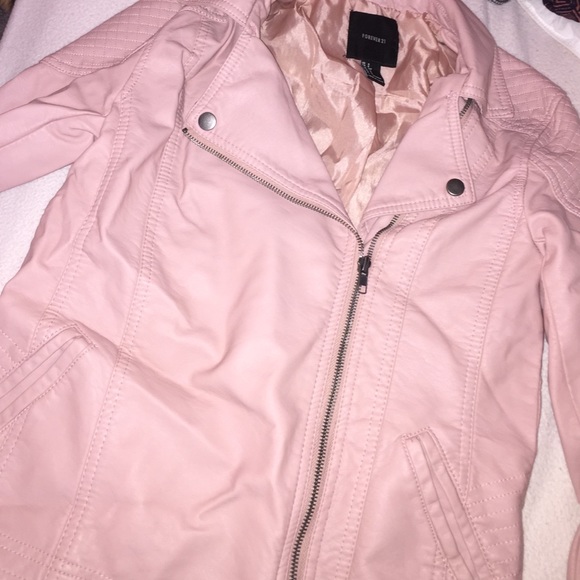 Super cute nude pink pleather jacket:)