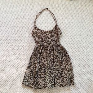 American apparel cheetach spandex halter dress!