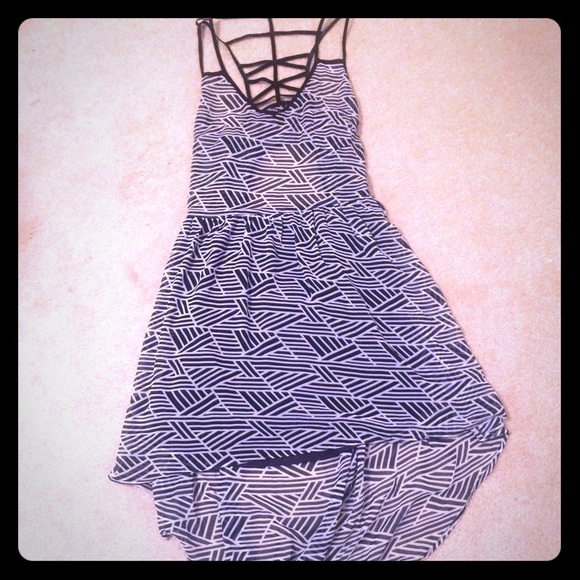 Cute black and white high low dress