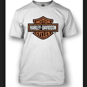 Harley Davidson Tshirt New White Big Logo