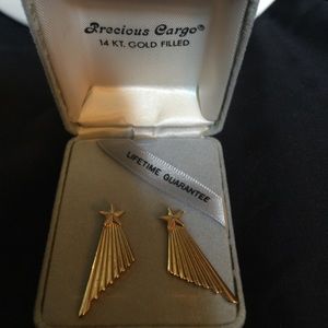 Vintage goldtone shooting star earrings