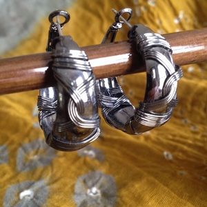 Gunmetal Hoop Earrings